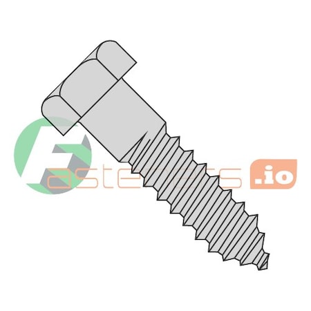 Lag Screw, 1/4 In, 4 In, Steel, Hot Dipped Galvanized Hex 300 PK